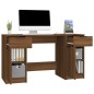 Scrivania con Mobile Laterale Rovere Marrone Legno Multistrato Scrivania con Mobile Laterale Rovere Marrone Legno Multistrato