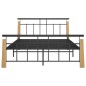 vidaXL Giroletto in Metallo e Legno Massello di Rovere 140x200 cm