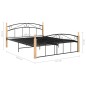 vidaXL Giroletto in Metallo Nero e Legno Massello di Rovere 140x200 cm vidaXL Giroletto in Metallo Nero e Legno Massello di Rovere 140x200 cm