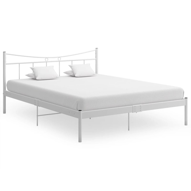 vidaXL Giroletto Bianco in Metallo 140x200 cm vidaXL Giroletto Bianco in Metallo 140x200 cm
