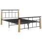 vidaXL Giroletto in Metallo e Legno Massello di Rovere 120x200 cm