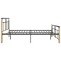 vidaXL Giroletto in Metallo e Legno Massello di Rovere 120x200 cm