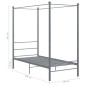 vidaXL Letto a Baldacchino Grigio in Metallo 90x200 cm vidaXL Letto a Baldacchino Grigio in Metallo 90x200 cm