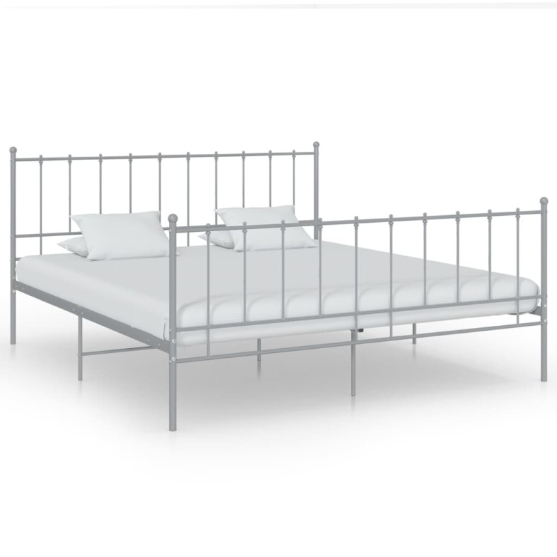 vidaXL Giroletto Grigio in Metallo 160x200 cm vidaXL Giroletto Grigio in Metallo 160x200 cm