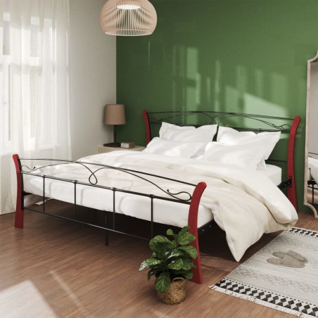 vidaXL Giroletto Nero in Metallo 180x200 cm