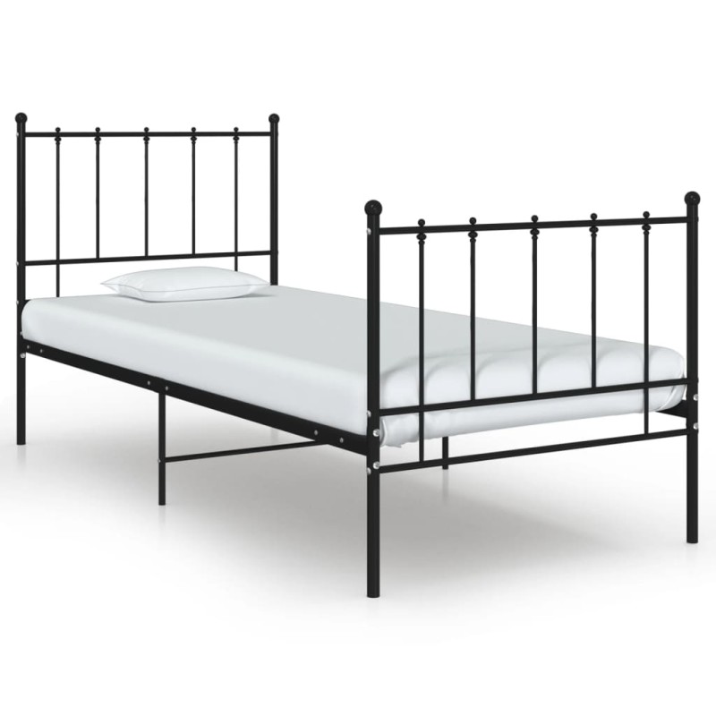 vidaXL Giroletto Nero in Metallo 100x200 cm vidaXL Giroletto Nero in Metallo 100x200 cm