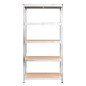 Scaffali Resistenti 5 Strati 2 pz Argento Acciaio e Multistrato Scaffali Resistenti 5 Strati 2 pz Argento Acciaio e Multistrato
