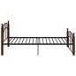 vidaXL Giroletto in Metallo Nero e Legno Massello di Rovere 100x200 cm vidaXL Giroletto in Metallo Nero e Legno Massello di Rovere 100x200 cm