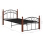vidaXL Giroletto in Metallo Nero e Legno Massello di Rovere 100x200 cm vidaXL Giroletto in Metallo Nero e Legno Massello di Rovere 100x200 cm