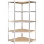 Scaffali Resistenti 5 Strati 2 pz Argento Acciaio e Multistrato Scaffali Resistenti 5 Strati 2 pz Argento Acciaio e Multistrato