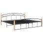 vidaXL Giroletto in Metallo Nero e Legno Massello di Rovere 200x200 cm vidaXL Giroletto in Metallo Nero e Legno Massello di Rovere 200x200 cm