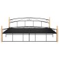 vidaXL Giroletto in Metallo Nero e Legno Massello di Rovere 200x200 cm vidaXL Giroletto in Metallo Nero e Legno Massello di Rovere 200x200 cm