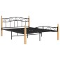 vidaXL Giroletto in Metallo Nero e Legno Massello di Rovere 160x200 cm vidaXL Giroletto in Metallo Nero e Legno Massello di Rovere 160x200 cm