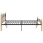 vidaXL Giroletto in Metallo Nero e Legno Massello di Rovere 160x200 cm vidaXL Giroletto in Metallo Nero e Legno Massello di Rovere 160x200 cm