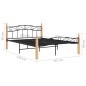 vidaXL Giroletto in Metallo Nero e Legno Massello di Rovere 160x200 cm vidaXL Giroletto in Metallo Nero e Legno Massello di Rovere 160x200 cm