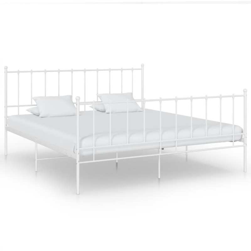 vidaXL Giroletto Bianco in Metallo 180x200 cm vidaXL Giroletto Bianco in Metallo 180x200 cm