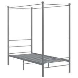 vidaXL Letto a Baldacchino Grigio in Metallo 100x200 cm