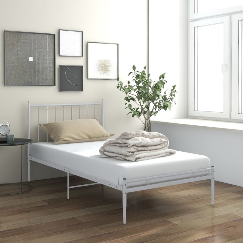 vidaXL Giroletto Bianco in Metallo 100x200 cm vidaXL Giroletto Bianco in Metallo 100x200 cm