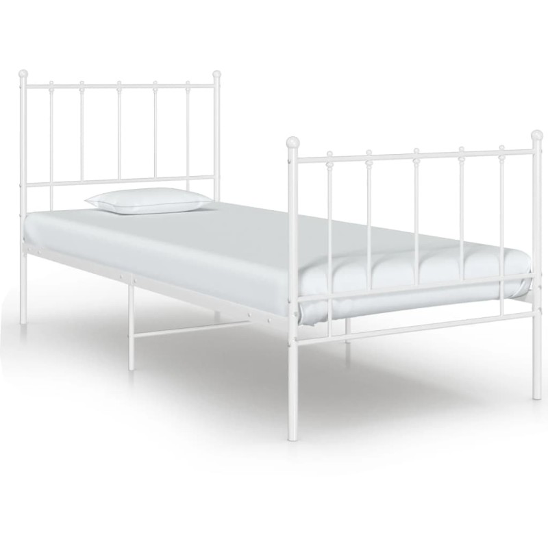vidaXL Giroletto Bianco in Metallo 90x200 cm vidaXL Giroletto Bianco in Metallo 90x200 cm