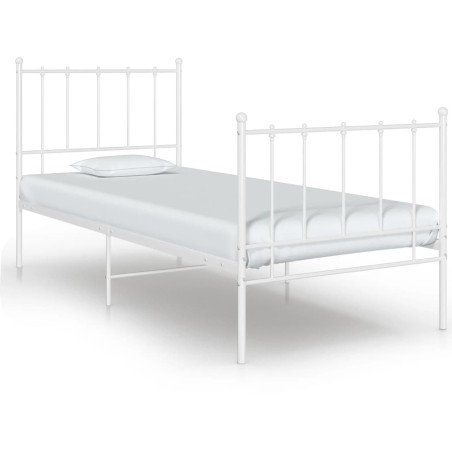 vidaXL Giroletto Bianco in Metallo 90x200 cm