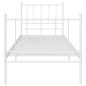vidaXL Giroletto Bianco in Metallo 90x200 cm vidaXL Giroletto Bianco in Metallo 90x200 cm