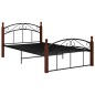vidaXL Giroletto in Metallo Nero e Legno Massello di Rovere 120x200 cm 