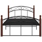 vidaXL Giroletto in Metallo Nero e Legno Massello di Rovere 120x200 cm 