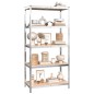 Scaffali Resistenti 5 Strati 2 pz Argento Acciaio e Multistrato Scaffali Resistenti 5 Strati 2 pz Argento Acciaio e Multistrato
