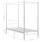 vidaXL Letto a Baldacchino Bianco in Metallo 90x200 cm vidaXL Letto a Baldacchino Bianco in Metallo 90x200 cm
