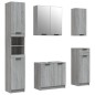 Set Mobili da Bagno 5 pz Grigio Sonoma in Legno Multistrato Set Mobili da Bagno 5 pz Grigio Sonoma in Legno Multistrato