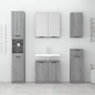Set Mobili da Bagno 5 pz Grigio Sonoma in Legno Multistrato Set Mobili da Bagno 5 pz Grigio Sonoma in Legno Multistrato