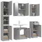 Set Mobili da Bagno 5 pz Grigio Sonoma in Legno Multistrato Set Mobili da Bagno 5 pz Grigio Sonoma in Legno Multistrato