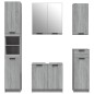 Set Mobili da Bagno 5 pz Grigio Sonoma in Legno Multistrato Set Mobili da Bagno 5 pz Grigio Sonoma in Legno Multistrato