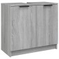 Set Mobili da Bagno 5 pz Grigio Sonoma in Legno Multistrato Set Mobili da Bagno 5 pz Grigio Sonoma in Legno Multistrato