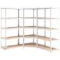Scaffali Resistenti 5 Ripiani 3pz Argento Acciaio e Multistrato Scaffali Resistenti 5 Ripiani 3pz Argento Acciaio e Multistrato