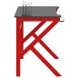 vidaXL Scrivania da Gaming Gambe a Forma di K Nera e Rossa 110x60x75cm