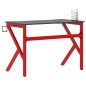 vidaXL Scrivania da Gaming Gambe a Forma di K Nera e Rossa 110x60x75cm