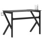 vidaXL Scrivania da Gaming con Gambe a K Nera 110x60x75 cm vidaXL Scrivania da Gaming con Gambe a K Nera 110x60x75 cm