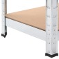 Scaffali Resistenti 5 Ripiani 3pz Argento Acciaio e Multistrato Scaffali Resistenti 5 Ripiani 3pz Argento Acciaio e Multistrato