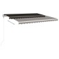 Tenda da Sole Retrattile Manuale con Pali 4,5x3,5 m Antracite Tenda da Sole Retrattile Manuale con Pali 4,5x3,5 m Antracite