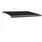 Tenda da Sole Retrattile Manuale con Pali 4,5x3,5 m Antracite Tenda da Sole Retrattile Manuale con Pali 4,5x3,5 m Antracite