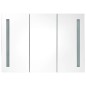 vidaXL Armadietto Bagno con Specchio e LED 89x14x62 cm Bianco e Rovere