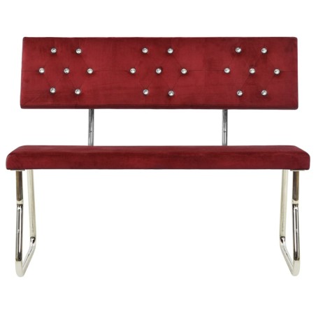 vidaXL Panca 110 cm in Velluto Rosso Vino 