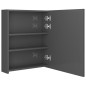 vidaXL Armadietto Bagno con Specchio e LED Grigio Lucido 50x14x60 cm
