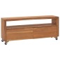 vidaXL Mobile Porta TV con Ruote 110x30x40cm in Legno Massello di Teak vidaXL Mobile Porta TV con Ruote 110x30x40cm in Legno Massello di Teak
