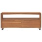 vidaXL Mobile Porta TV con Ruote 110x30x40cm in Legno Massello di Teak vidaXL Mobile Porta TV con Ruote 110x30x40cm in Legno Massello di Teak