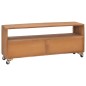 vidaXL Mobile Porta TV con Ruote 110x30x40cm in Legno Massello di Teak vidaXL Mobile Porta TV con Ruote 110x30x40cm in Legno Massello di Teak