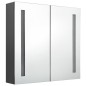 vidaXL Armadietto Bagno con Specchio e LED Grigio 62x14x60 cm