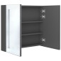 vidaXL Armadietto Bagno con Specchio e LED Grigio 62x14x60 cm