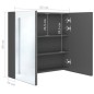 vidaXL Armadietto Bagno con Specchio e LED Grigio 62x14x60 cm